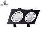 Square Double Heads LED Recessed Ceiling Lights Downlight Silver Black White