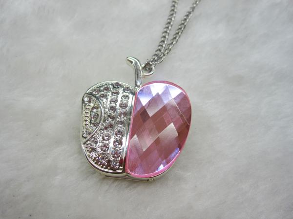 Buy cheap Diamond Necklace Apple Shape Jewelry 2.0 USB flash drive 16Gb for Souvenir Gifts from wholesalers