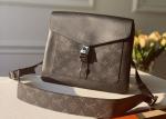 Leather Message Tote Ladies White Cross Body Bag Monogram Eclipse