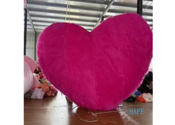 Buy cheap Giant Inflatable Long Pile Plush Love Heart For Valentine'S Day Shopping Malls Decor from wholesalers