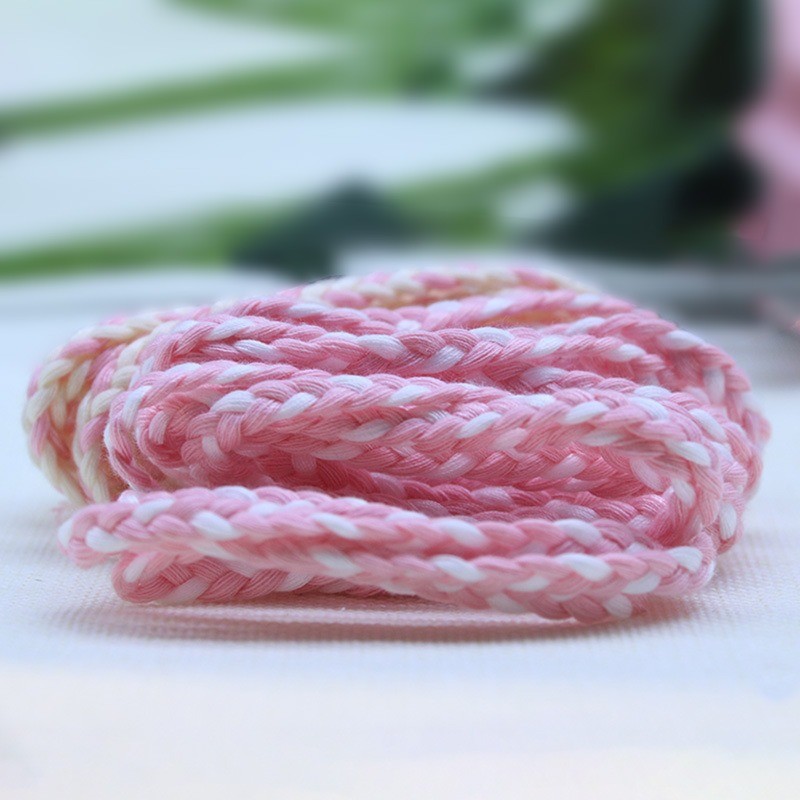 Garment 3 Strand Macrame Cord Orange White 5mm 3 Strand Cotton Rope