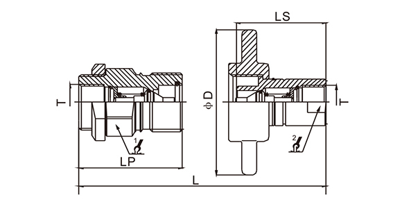 CB-SPS-3FN-BC female coupler with wing nut lock and dry-break valve
