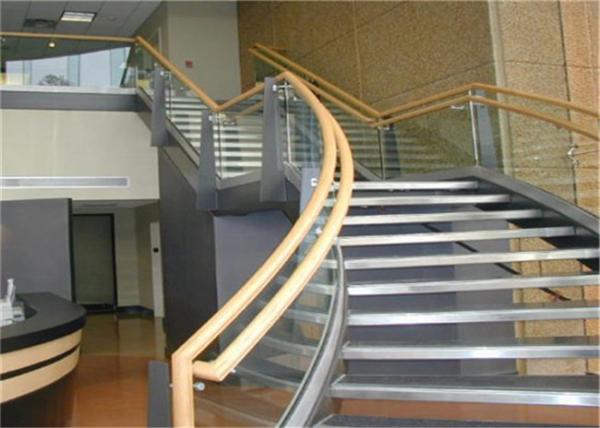 Buy cheap Prefab Apartment Building Curved Stairs Clear Finish , Arc Shaped from wholesalers