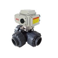 Buy cheap Compact 3 Way Electric Actuated ISO5211 PVC Ball Valve product