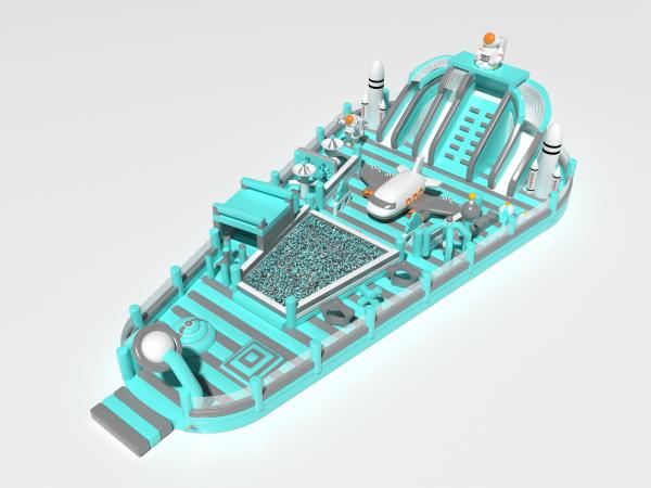 Buy cheap Rocky Airplane Space Theme Park Inflatable Bouncing Castle playground from wholesalers