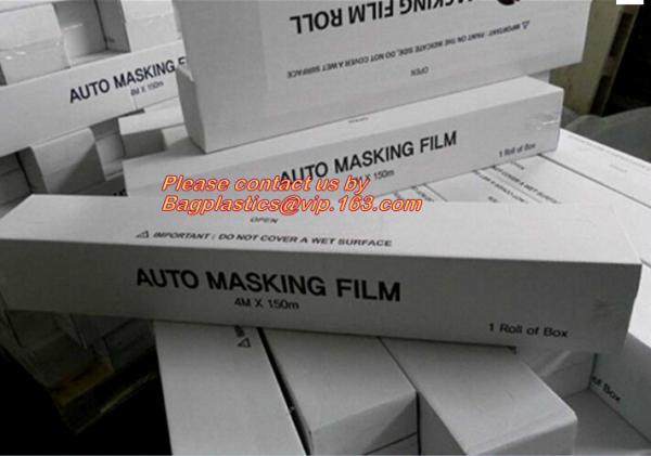 Buy cheap PE Plastic masking taped protective film for paint protection, Easy Tearing Tissue Paper Auto Paint Masking Film from wholesalers