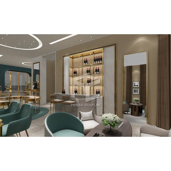 Buy cheap Custom Luxury Jewelry Store Showcase Furniture Electroplated Brushed from wholesalers