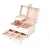 Buy cheap Exquisite Necklace Bracelet Storage Box Sturdy Embossed PU Leather from wholesalers
