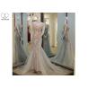 Buy cheap Purple And Pink Lace Mermaid Prom Dress High Collar Backless Flowers Tulle Tail from wholesalers