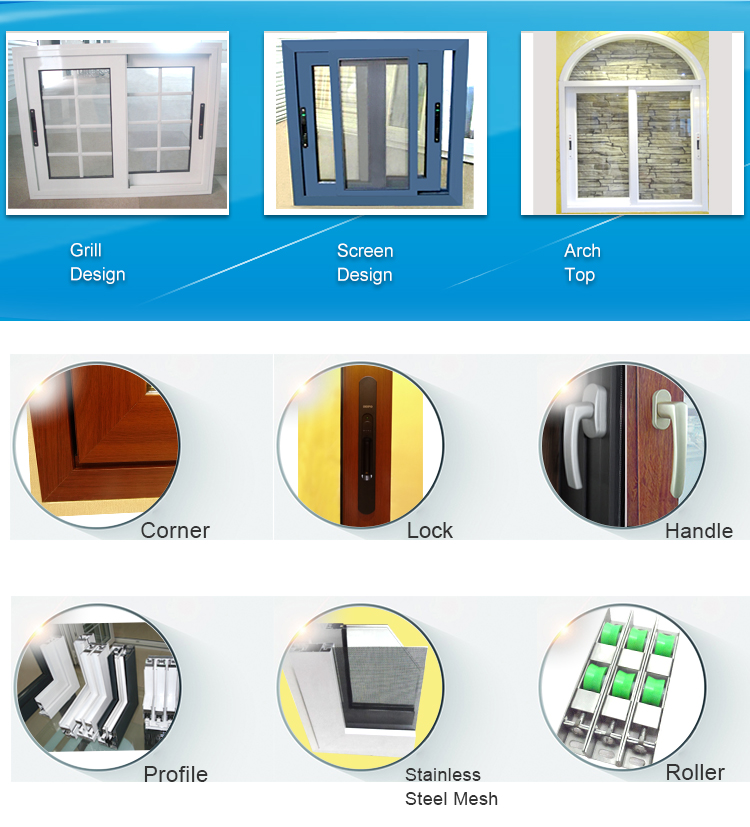Simple Latest Design Glass Alloy Horizontal Slide Windows With Aluminum Accessory For Sliding Door And Window For Home