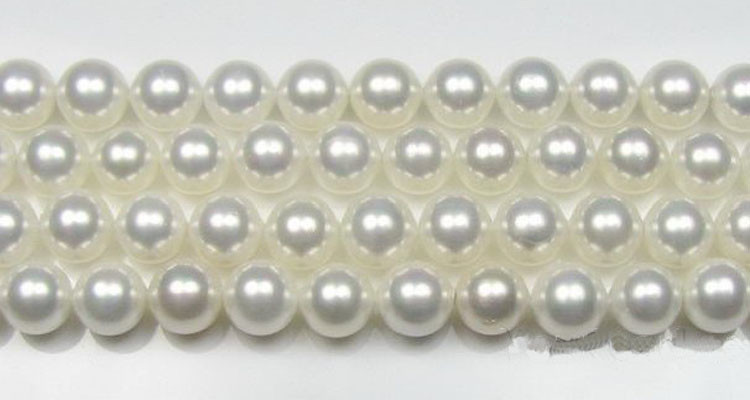 Whtie Color 6mm Round Shell Imitation Pearls Strand 16 inches for DIY Handmade