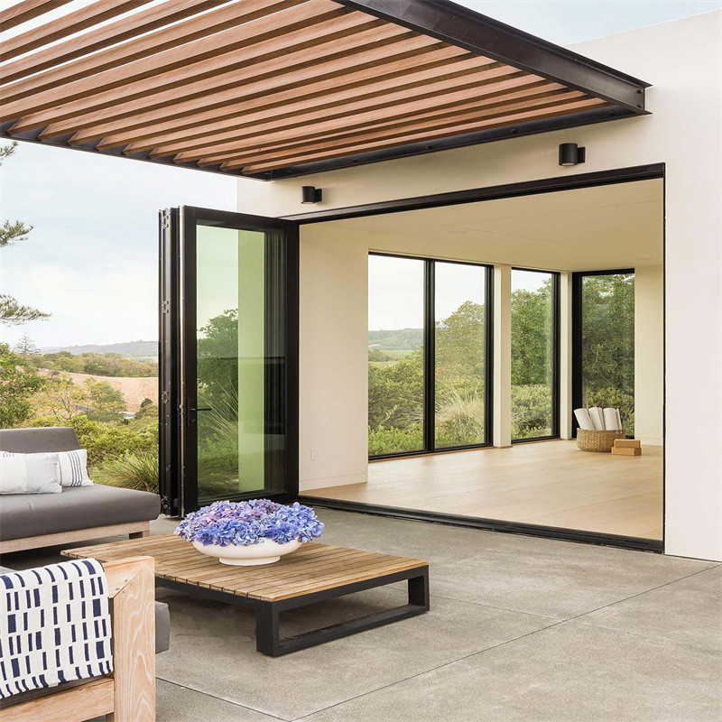 Enhanced Energy Efficiency Aluminum Alloy Bifold Waterproof Doors With Stainless Steel