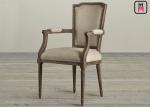 American Style Rustic Wood Restaurant Chairs High Back Arm / Armless For Wedding