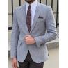 Buy cheap Knitted Grey Purple Business Casual Suit Jacket For Gentlemen from wholesalers