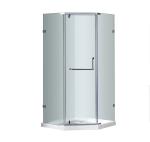 Hinged Diamond Shaped Glass Shower Enclosure Door Frameless