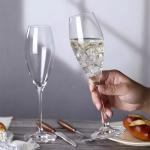 Transparent Tulip Shape Champagne Glass Lead-Free Crystal Glass Red Wine