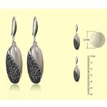 Thai Sterling Silver White Opal Marcasite Dangle Drop Earring(E12287WHITE )