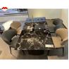 Buy cheap Modern Polished Black Rose Marble Big Slab Dining Table Set for Villa and Hotel Design from wholesalers