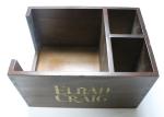 Office Simple Unfinished Wood Storage Box Dark Color With Customized Size