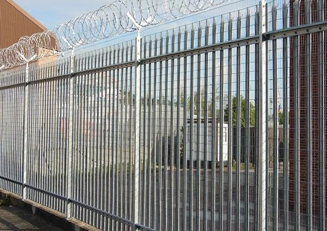 Powder Coated Tubular Steel Fencing Palisade Steel Picket Fence 65*2.0mm