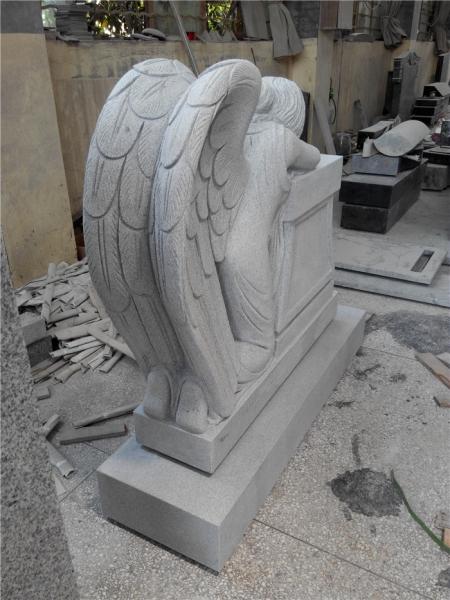 Buy cheap Granite hand carved weep angel statue memorial monuments from wholesalers