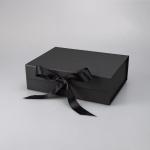 Durable T Shirt Black Rigid Gift Box , Hoody Cardboard Box With Flap Lid