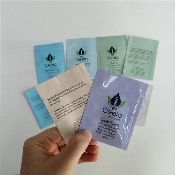 Cosmetic 3 Side Seal Sample Bag Aluminum foil sample sachets cream cosmetics