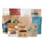 Biodegradable Food Packaging Pouch With Zipper Brown Craft Paper Laminated