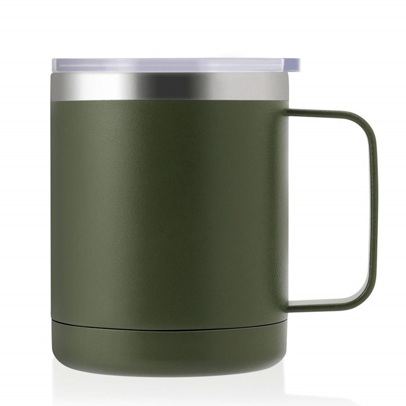 22 Oz Insulated Coffee Mug With Handle / Lid Double Wall Stainless Steel