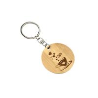 Buy cheap Bamboo Slice Cute Metal Keychain Round 32mm Flat Zinc Alloy product