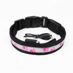 C903 New Pet Product Fashion Safety Nylon USB Rechargeable Led Dog Collars in