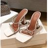 Buy cheap Ankle Strap ODM Nude Block Heel Sandals Patent PU Wine Glass Heel from wholesalers