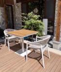 OEM Acceptable European Design PE Rattan Chair and Aluminium Table for Outdoor