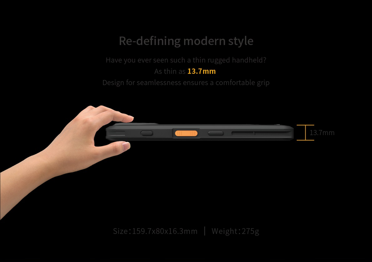 Handheld Industrial Scanner 5000mAh Battery 12 Hours Life Built-in NFC Android 4G PDA