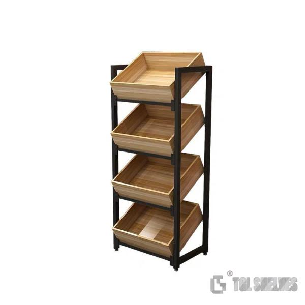 Buy cheap ODM Supermarket Fruit And Vegetable Display Rack Powder coating Steel Material from wholesalers