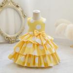 7Y-8Y Kid Polka Dot Princess Birthday Dress 60% Cotton