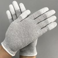 Buy cheap CE White Grey Lint Free 22.5cm ESD Antistatic Gloves product