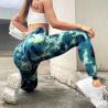 Buy cheap Seamless tie-dye outside wearing yoga pants high waist abs exercise pants peach hips elastic tights women from wholesalers