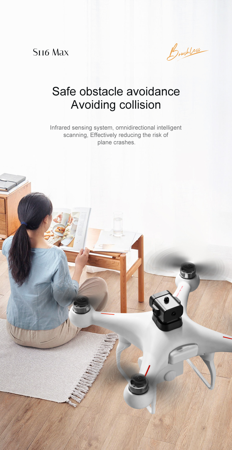 S116 Drone with 1KM Image Transmission Distance HD Dual Camera Optical Flow Positioning and Four Side Obstacle Avoidance