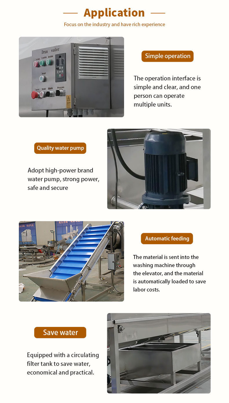380V Voltage Industrial Stainless Steel Rotary Walnut Washing Machine for Pumpkin Seeds