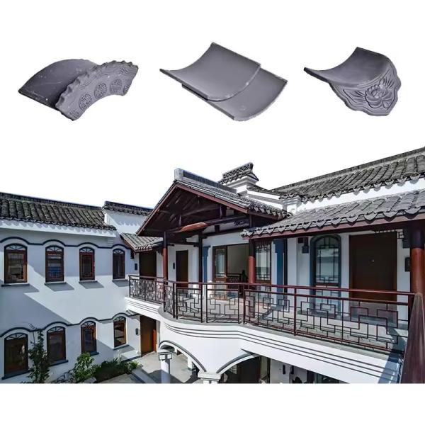 Chinese Style Restaurant Interior Outdoor Pavilion Roof Design Traditional Clay