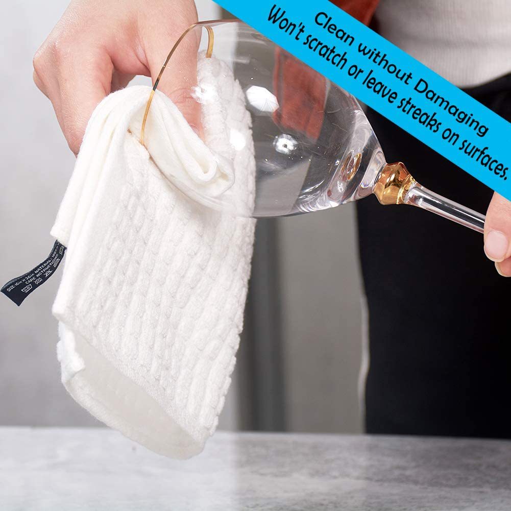 Waffle Square Towel for Dishwashing Soft Non-Stick No Color Loss Pineapple Hair Towel