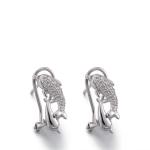 Semilune 925 Silver CZ Earrings 1.95g Silver Drop Earrings For Women