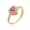 Buy cheap Gold Plated 18k Wedding Ring Heart Colorful Crystal Diamond Engagement For Women from wholesalers