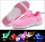 Pink Fiber Optic LED Shoes Full Screen Display Girls Light Up Sneakers