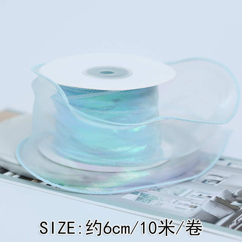 40mm Polyester Organza Ribbon With Satin Edge Shinny Pink Organza Ribbon