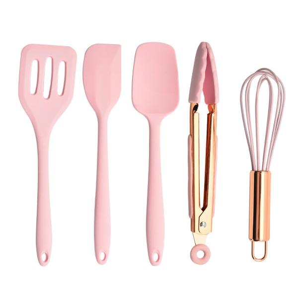 Silicone Baking Utensils Set 5Pcs Silicone Spatula Set Non-Stick Durable
