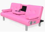Buy cheap Modern Faux Leather 3 Seater Foldable Sofa Bed With Fold Down For Living Room from wholesalers