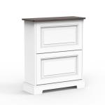 2 Flip-drawers Farmhouse Design Shoe cabinet with double shoe rack