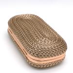 Leather Material Evening Clutch Handbag Rose Gold Color 20cm×10.5cm